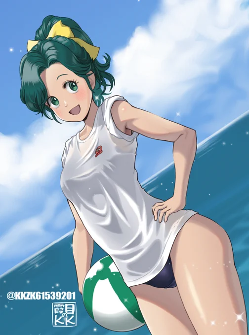 ハイスクール奇面組より宇留千絵さん 千絵ちゃんTシャツの袖は日向くんスタイルなイメージ #奇面組