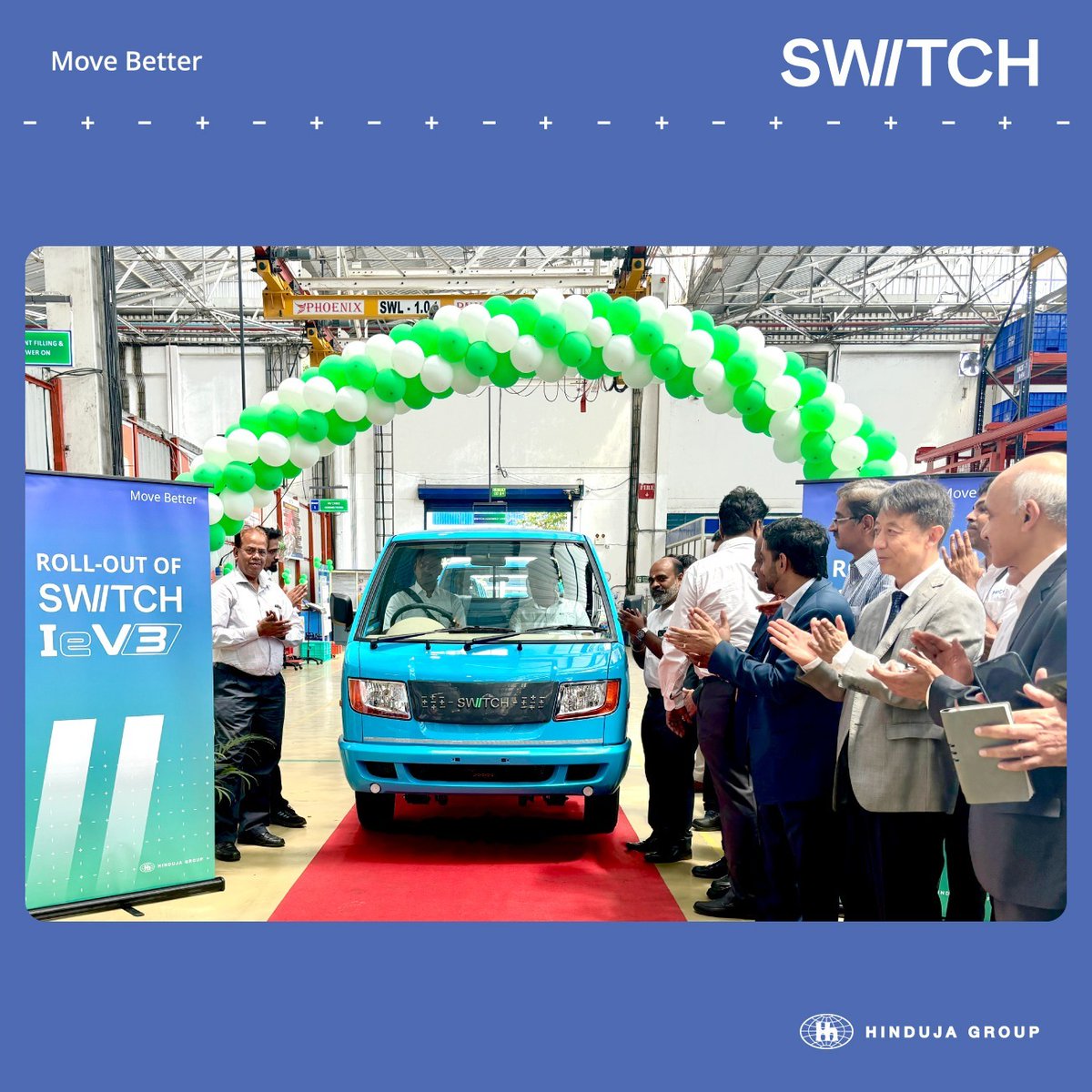 hosurupdates's tweet photo. The wait is over! The highly anticipated SWITCH IeV3 eLCV has officially rolled off the production line at our Hosur plant, ceremoniously flagged off by our CEO, Mahesh Babu. Stay tuned for more updates.
#SwitchMobility #SWITCHIeV3 #ElectricVehicles @switchmobilitye https://t.co/fKDMdXBmnP