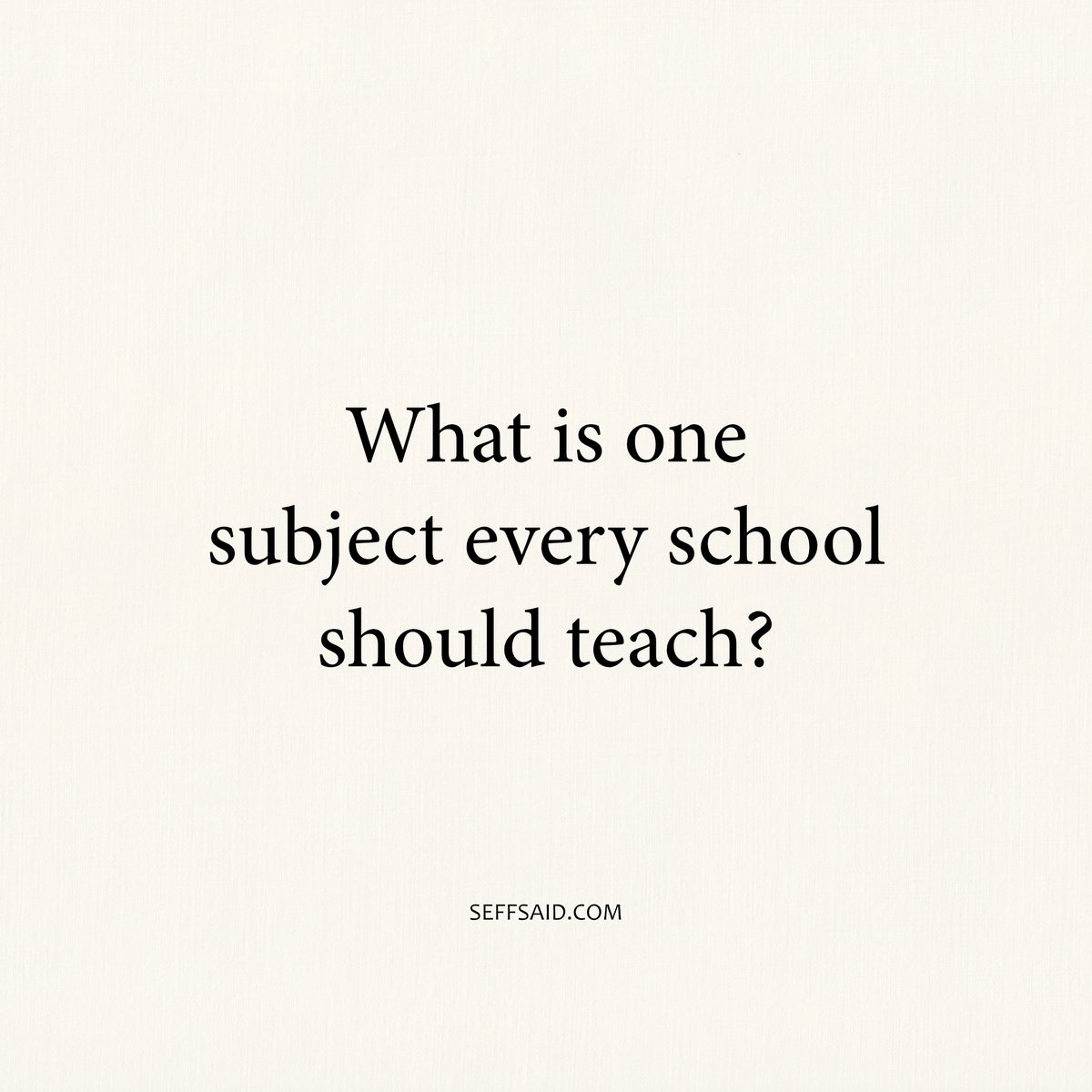 SeffSaid's tweet image. Name a subject