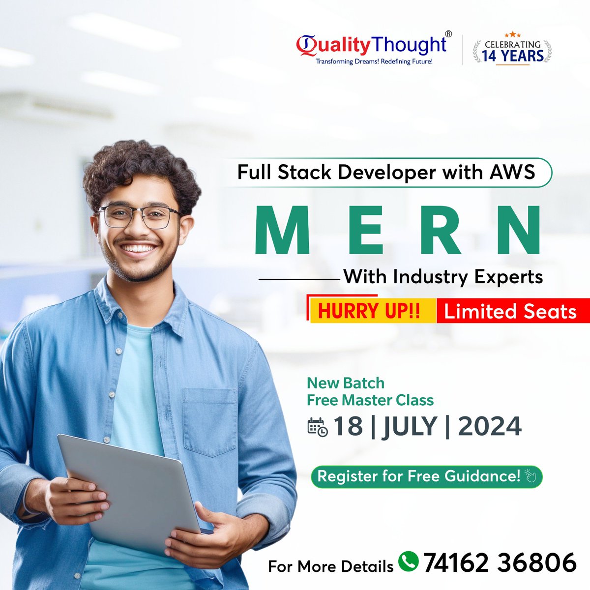 QTTWorld's tweet photo. Want to upgrade your career? Join our Full Stack Web Developer with AWS....!! Real-Time Training by Experts with Assistance in Placement
New Batch Free Master Class 18th July 2024.
✅Registration link: https://t.co/YmdQgwcz3l
📷 Contact: 74162 36806
#merncourse https://t.co/K85NsG35K9