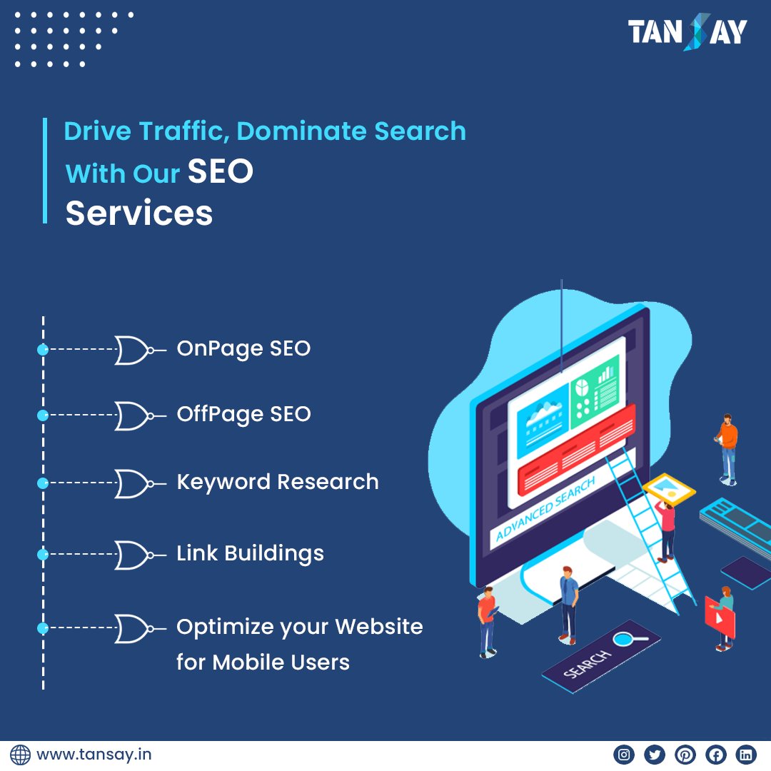 TanSayTechNoida's tweet photo. Drive traffic, boost visibility, and dominate search engine results with TanSay's cutting-edge SEO services! Stay ahead of the competition and connect with your audience like never before.   
🌐Visit - https://t.co/uxAArNHwu3 
#trending #SEOservices #SEO #onpage #offpage https://t.co/8qJWePFdhO