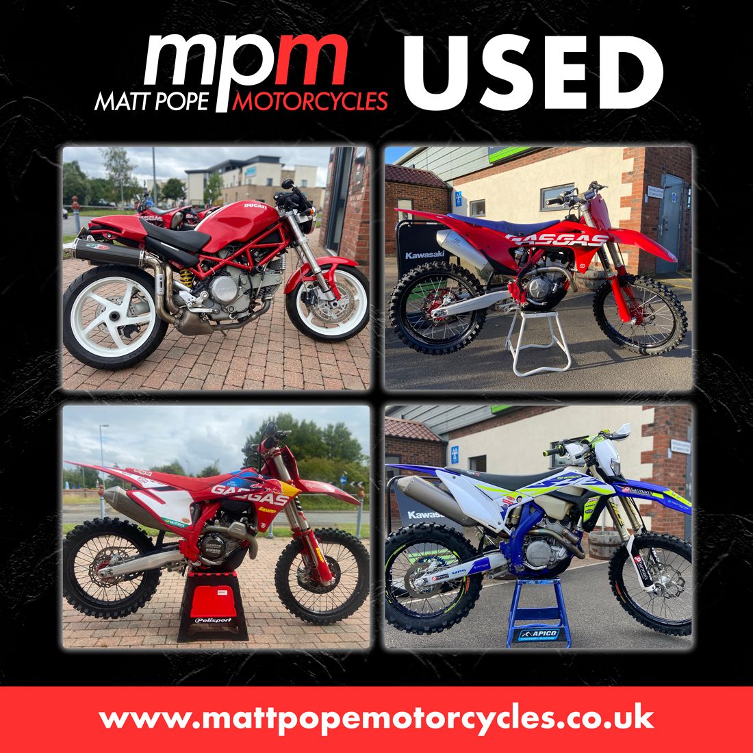 Matt Pope Motorcycles (@mattmotorcycles) on Twitter photo ๐๐ ๐ง๐๐ฐ ๐ข๐ฌ๐ง'๐ญ ๐๐จ๐ซ ๐ฒ๐จ๐ฎ... then we have a variety of ๐๐๐๐ Motorcycles that vary from GasGas, Kawasaki and other recognisable brands! Full range on the website.
๐ง sales@mattpopemotorcycles.co.uk ๐๐ ๐ง๐๐ฐ ๐ข๐ฌ๐ง'๐ญ ๐๐จ๐ซ ๐ฒ๐จ๐ฎ... then we have a variety of ๐๐๐๐ Motorcycles that vary from GasGas, Kawasaki and other recognisable brands! Full range on the website.
๐ง sales@mattpopemotorcycles.co.uk
