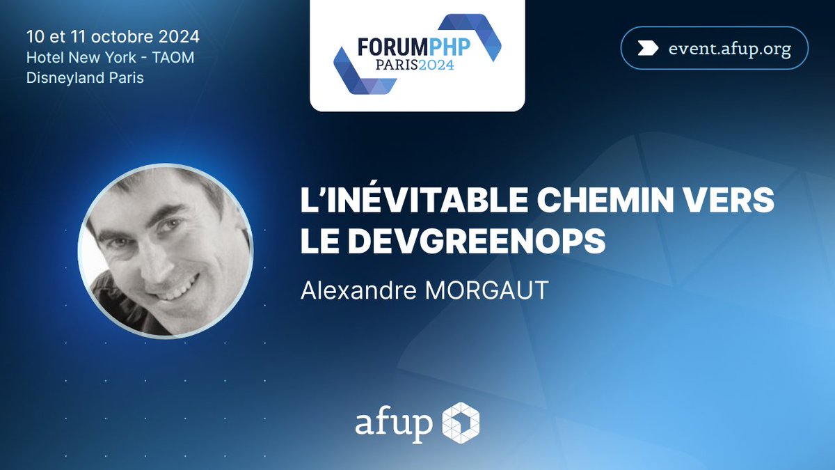 amorgaut's tweet image. De retour au Forum PHP organisé par l&apos;@afup les 10 et 11 octobre pour vous parler de #GreenIT et de super solutions telles que #Ecocode, #Sopht,  @Green_spector, @fruggr, #codecarbon, Scaphandre, ... en partageant des retours d&apos;experience @CapgeminiEngFR 

event.afup.org/forum-php-2024…