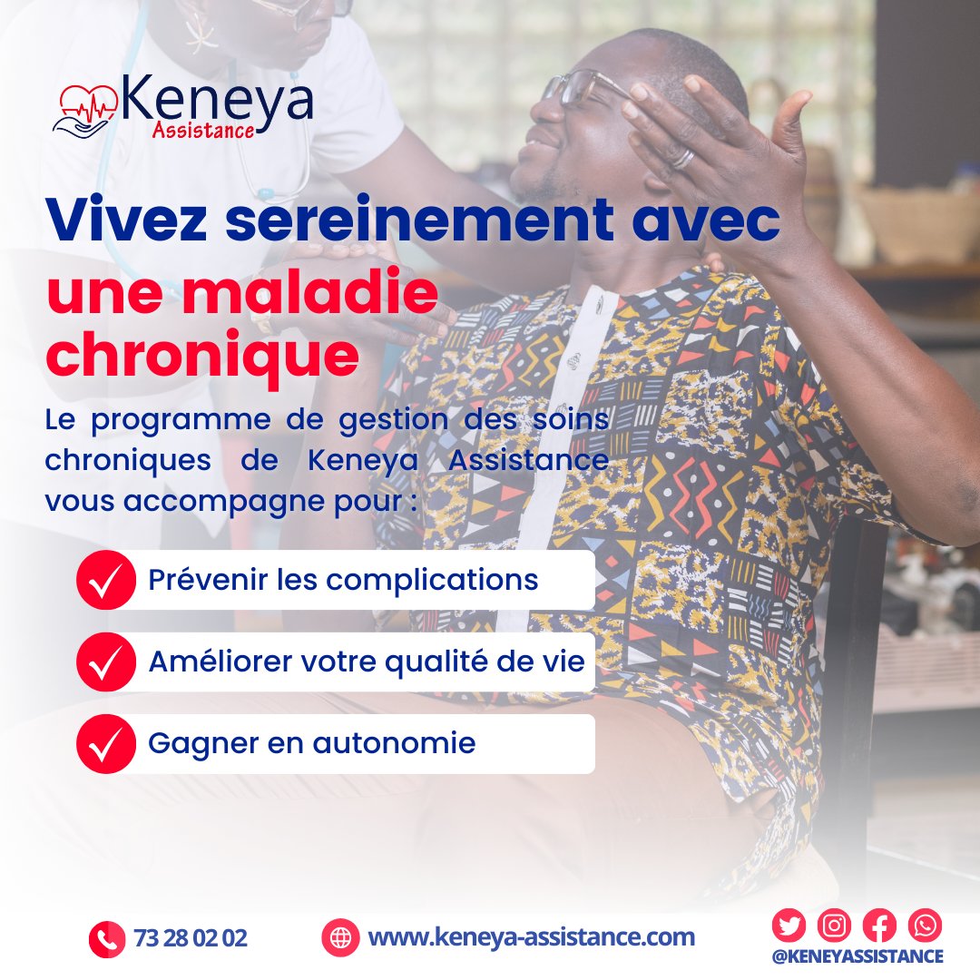 Diabète ou hypertension ? Prenez le contrôle de votre santé 
Notre programme vous aide à :
- Collaborer avec votre médecin ‍
- Recevoir des visites d'infirmiers à domicile
- Suivre vos progrès et ajuster votre plan de soins
Contactez-nous 
#Diabète #Hypertension #KeneyAssistance