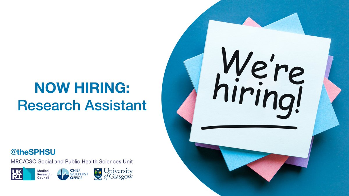 🚨VACANCY🚨

We are looking for a Research Assistant to contribute to PACES - a project that aims to increase physical activity and social connectedness among older adults.

For more info visit gla.ac.uk/explore/jobs/ and use #vacancy ref 149749.

🗓️Closing date: 29th July