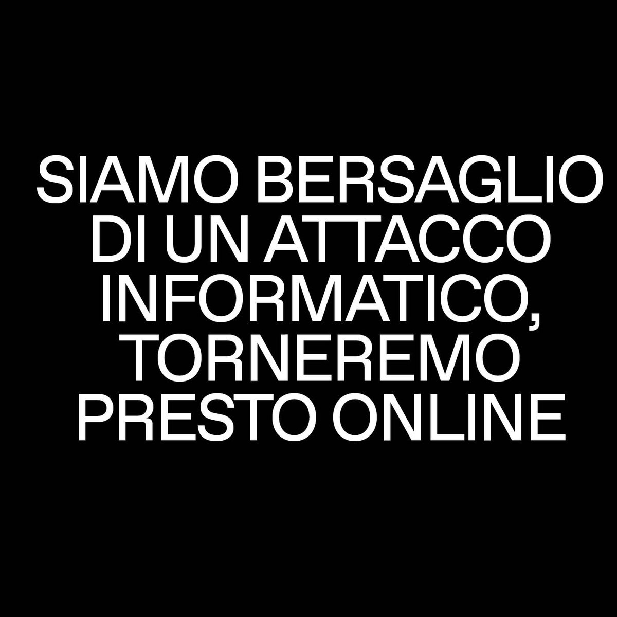 Siamo bersaglio di un attacco informatico di tipo DDOS. È pressoché impossibile stabilire chi ci stia attaccando e da dove. Il risultato però è che il nostro sito non è raggiungibile.

Siamo al lavoro per tornare al più presto online!