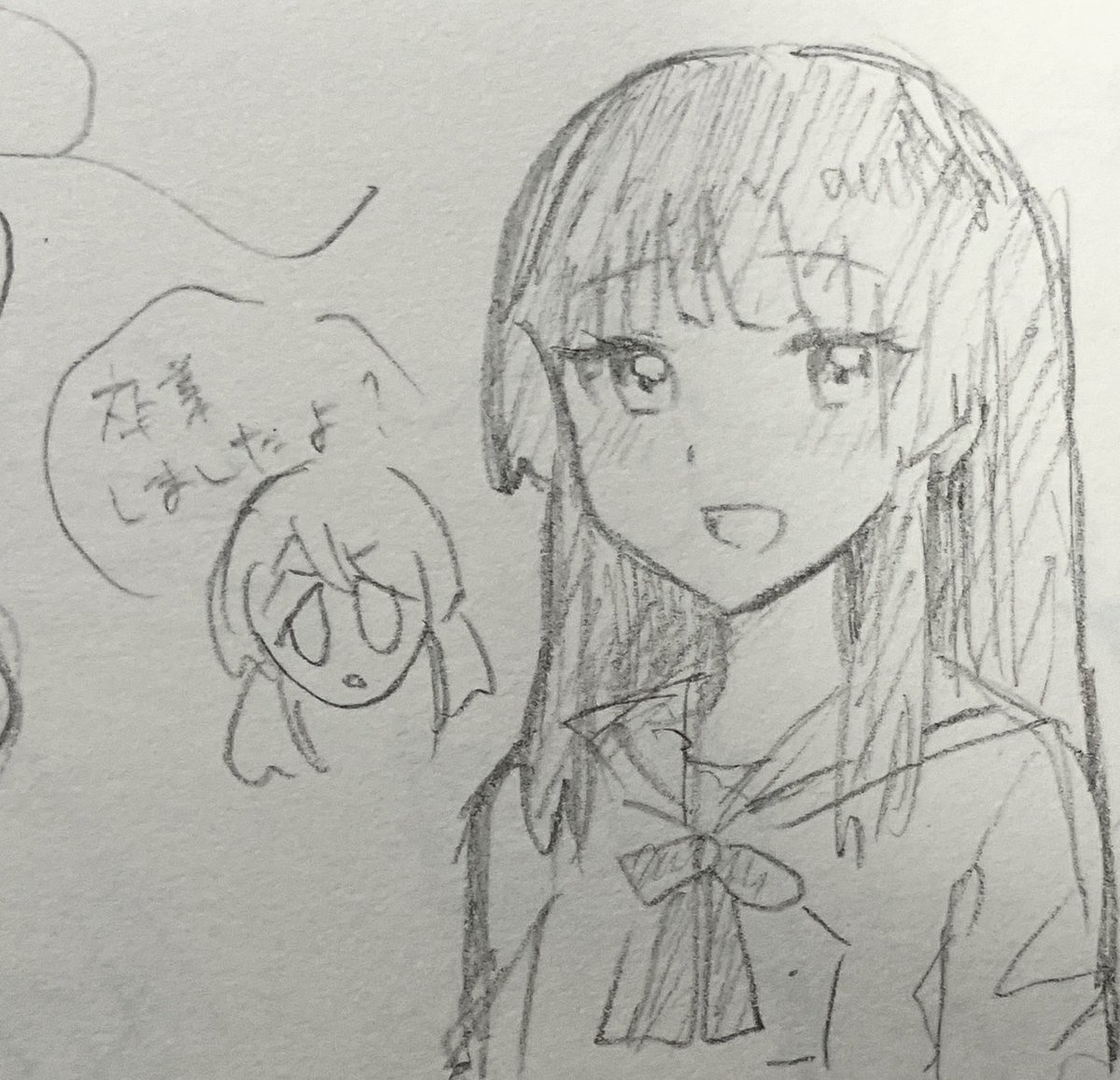 もう卒業済みなのに高校生の燐子描いてた 
