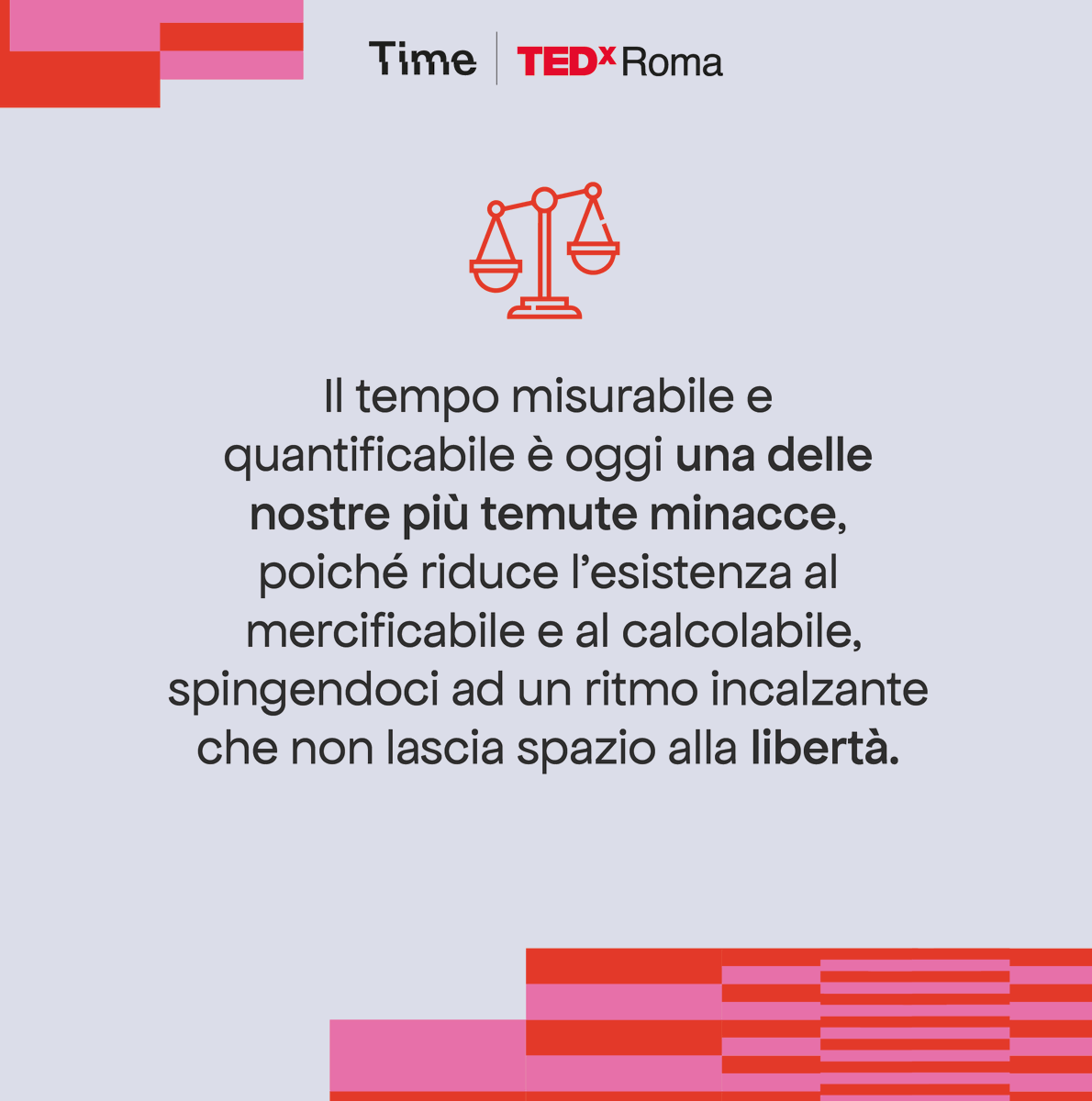TEDxRoma's tweet photo. “Chronos” è il tempo cronologico che riduce l’esistenza al mercificabile e non lascia spazio alla libertà.

Come fuggire dalle minacce di un tempo che vuole rinchiuderci?

🎟️ Partecipa al viaggio nel tempo per scoprirlo con noi ➡️ https://t.co/4TXkRCy4lP

#TEDxRoma2024 #TIME https://t.co/nZfBm1Mkmu
