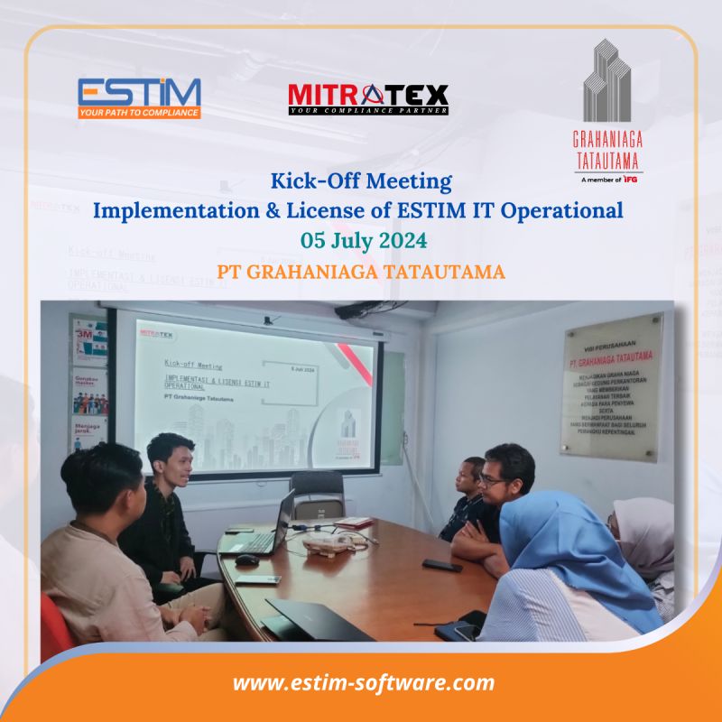 estimID's tweet image. Kick-Off Meeting of the Implementation and License of ESTIM IT Operational Project, together with PT Grahaniaga Tatautama in improving the quality of IT operational services  

linkedin.com/posts/estim-so… 

#ESTIMSoftware #ESTIMITSM #ITServiceManagement #ProjectKickOff #ITOperational