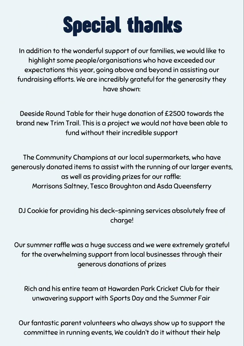 Ever wondered what we do with the money we raise? Here’s the roundup from the last school year. Thank you so much for your ongoing support, we’ve been able to do some amazing things for the children and the community 🥰