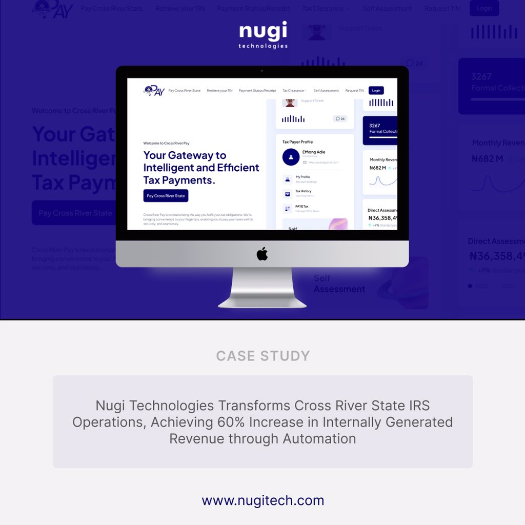 nugitech's tweet photo. Cross River State faced significant challenges in managing its Internal Revenue Service (IRS) operations manually. With a growing number of taxpayers and increasing demands for efficient service delivery, the need for automation was evident. https://t.co/o0ralLDunW