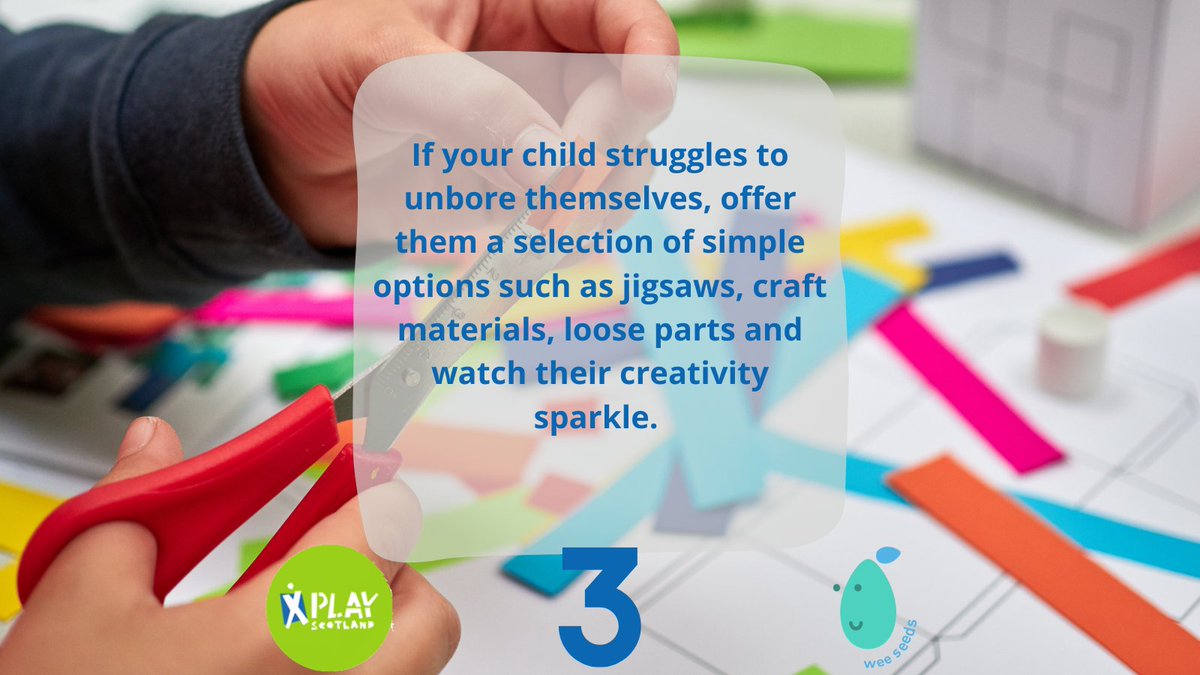 PlayScotland's tweet image. Being bored enables #children to build vital life skills such as creativity and can contribute to better future mental health. This #SummerofConnection explore the wonder of #boredom, relieve the pressure on yourself &amp;amp; reap the long-term rewards! Check out @WeeSeeds' top tips! ⬇