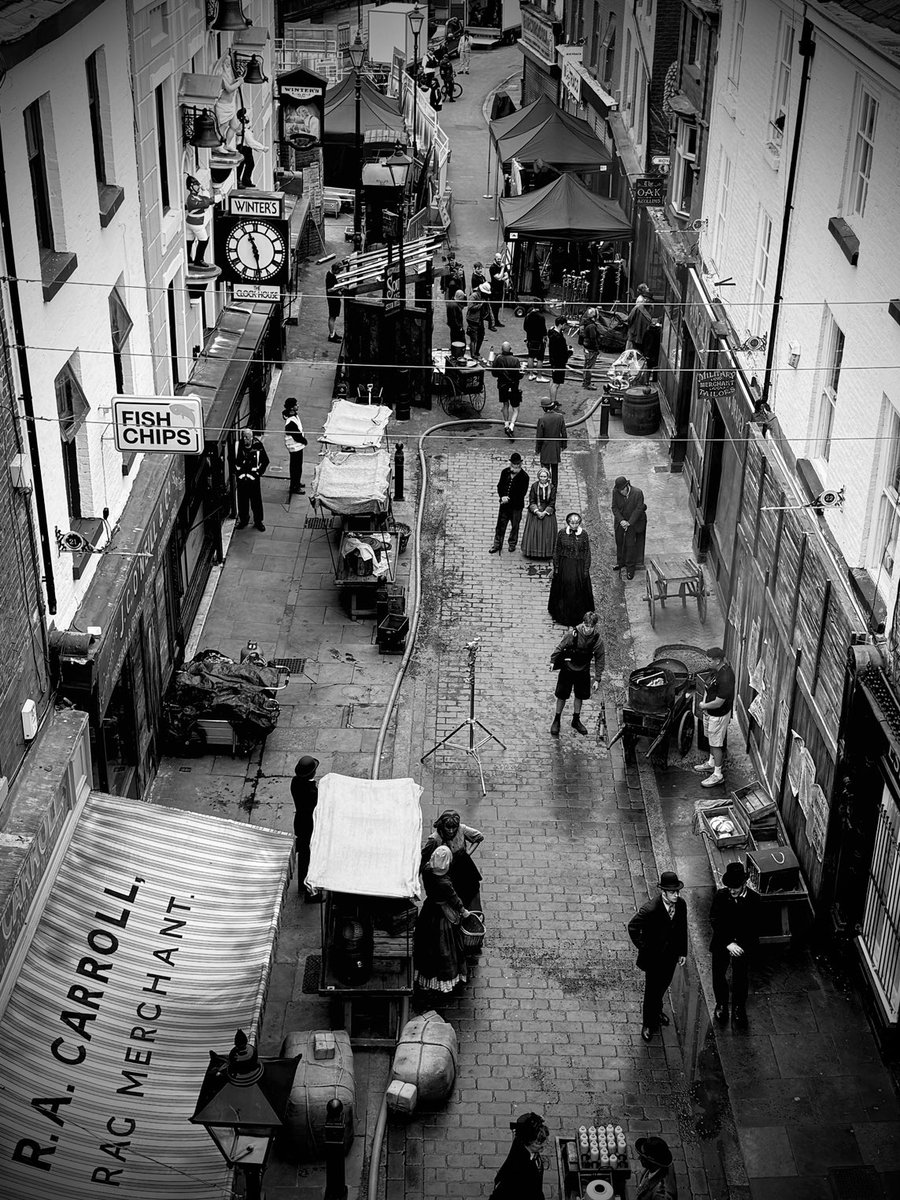 Filming at Stockport Underbanks.