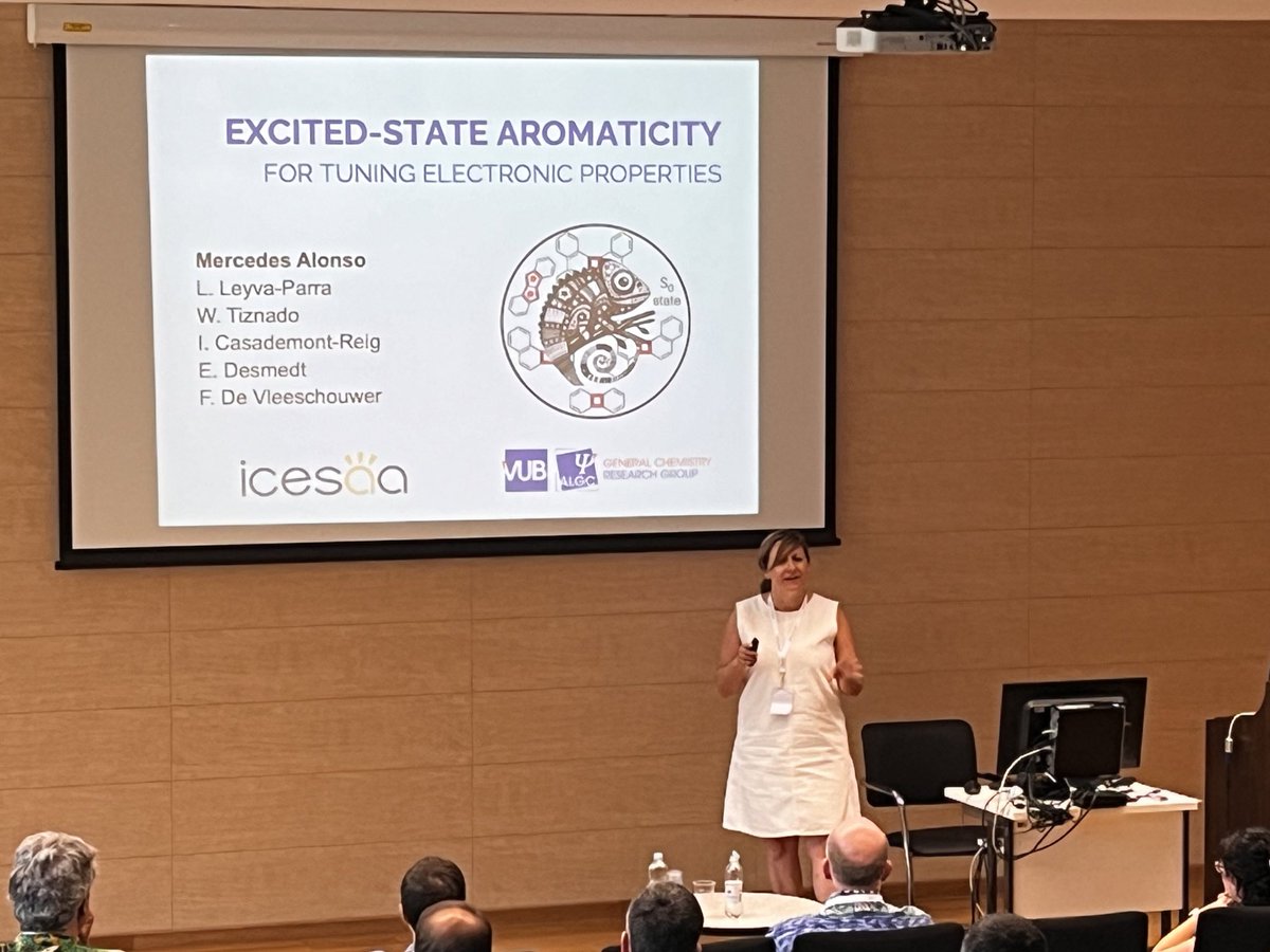 Amazing chemistry at the end of morning session by Professor Mercedes Alonso Giner! 
💫 Excited states are exciting 💫