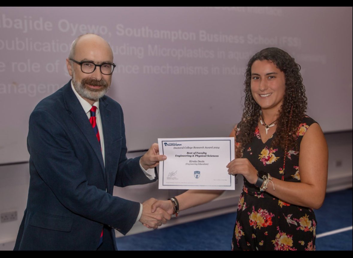 CDT in Prosthetics & Orthotics (@cdtpando) on Twitter photo Kirstie Devin <a href="/K_dev_/">Kirstie M. Devin</a> a CDT P&O student based at the University of Southampton, has just won TWO Doctoral College Research Awards at the University annual Doctoral Research Day – Winner of the School of Engineering, the Best of Faculty of Engineering and Physical Sciences 2024! Kirstie Devin <a href="/K_dev_/">Kirstie M. Devin</a> a CDT P&O student based at the University of Southampton, has just won TWO Doctoral College Research Awards at the University annual Doctoral Research Day – Winner of the School of Engineering, the Best of Faculty of Engineering and Physical Sciences 2024!