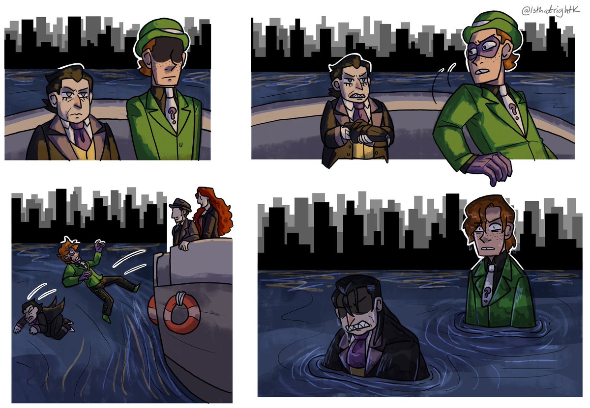 IsthatrightK's tweet photo. Oh I wonder what's occurring...¿¿🤭🤫
#drawing #art #digitalart #fanart #dccomics #dcfanart #theriddler #edwardnygma #ednygma #thepenguin #oswaldcobblepot #sofiafalcone #mariofalcone https://t.co/7y3DW0HcDq