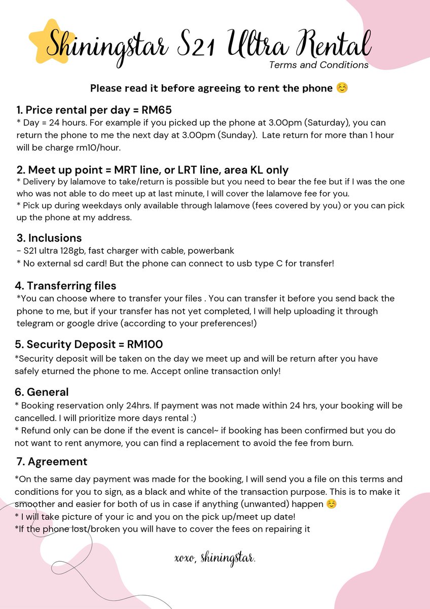 shiningstar 🌟 | s21 rental tweet media