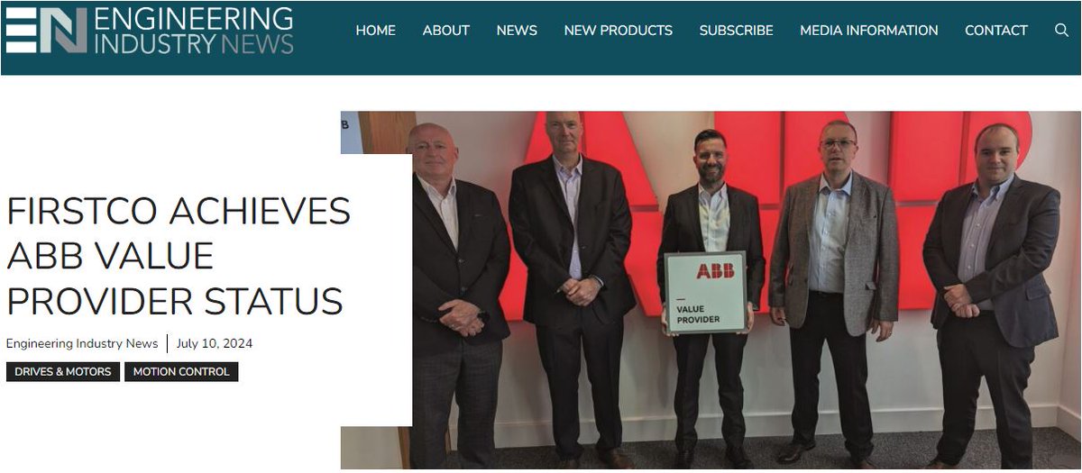 EngineeringIndN's tweet image. @ABBmotion automation announce the appointment of Firstco as an ABB Value Provider.
engineeringindustrynews.com/firstco-achiev…

#Automation #drivesandmotors #Programmablelogiccontrollers #SCADA #Engineering #Manufacturing #EnergyEfficiency