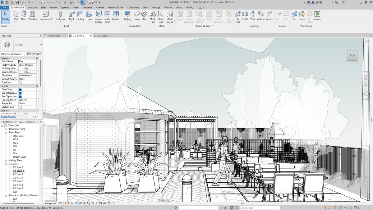 YusufAbduljala1's tweet image. Proposed Bar-mboo Garden wuse zone 6 Abuja.
#autodeskrevit #architecture #Relaxation #landscape #Garden