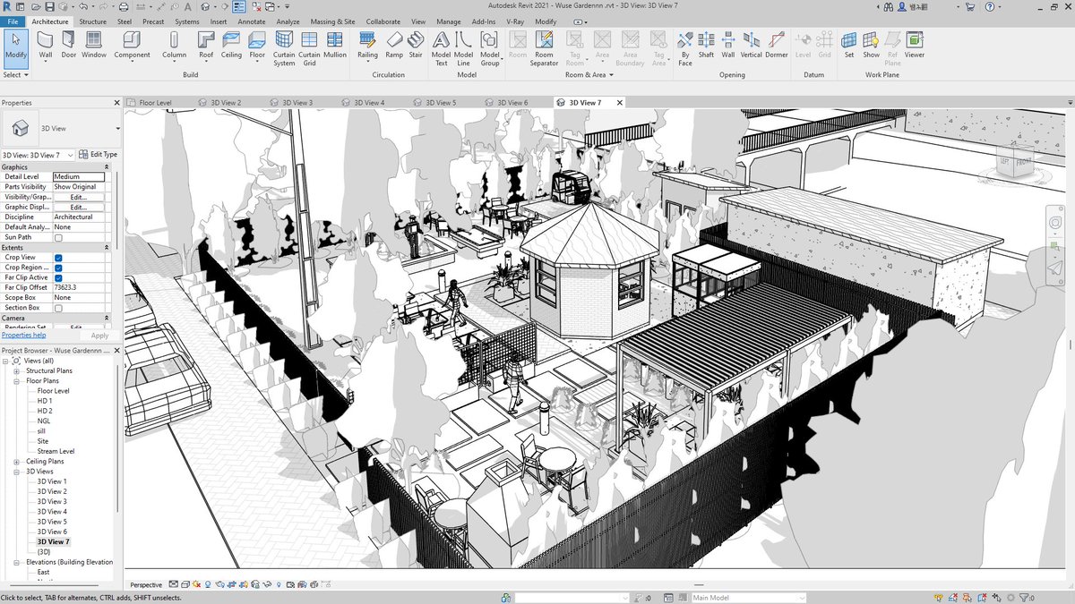 YusufAbduljala1's tweet image. Proposed Bar-mboo Garden wuse zone 6 Abuja.
#autodeskrevit #architecture #Relaxation #landscape #Garden