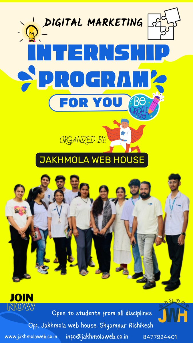 DialRishikesh's tweet photo. Now, in collaboration with Jakhmola Web House, we are committed to shaping the future of city students in Rishikesh. Collage Internship Program in Rishikesh now.
Apply now https://t.co/HkiA3O00Kf
#interns #rishikesh #uttrakhand #collage https://t.co/950R4jCsC4