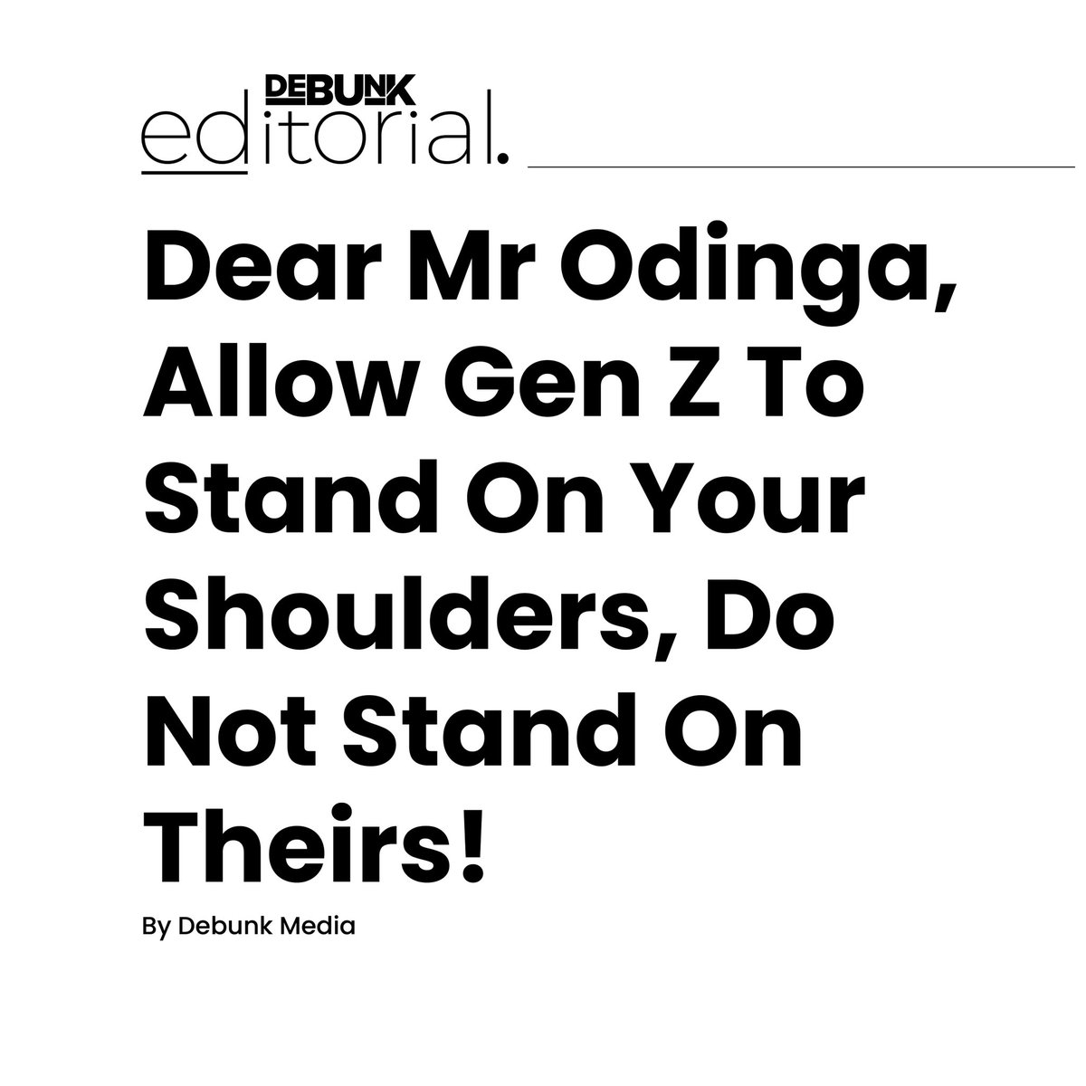 Debunk Media (@debunkdotmedia) on Twitter photo We agree, <a href="/RailaOdinga/">Raila Odinga</a> can do whatever he wishes, but at this particular juncture in our countryās history when his grandchildrenās agemates are seeking to reimagine a new Kenya for themselves, we ask that he avoids the temptation to usurp their moment & movement. It is only We agree, <a href="/RailaOdinga/">Raila Odinga</a> can do whatever he wishes, but at this particular juncture in our countryās history when his grandchildrenās agemates are seeking to reimagine a new Kenya for themselves, we ask that he avoids the temptation to usurp their moment & movement. It is only