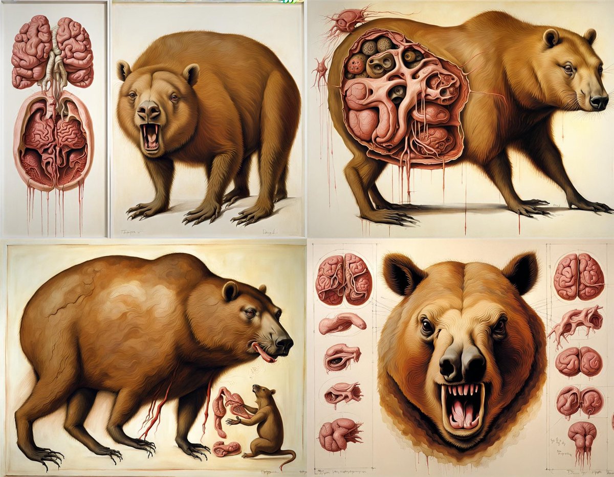 backprawns's tweet photo. made with @NightCafeStudio
https://t.co/1KlGHgOhmr
#aiart #nightcafe #digitalart #brownbear #capybara #internalorgans #beefy #bizarre #horror #homunculus #stylish #strange #superb #curious #animals #naturalworld #mothernature https://t.co/l7WxlL93xx