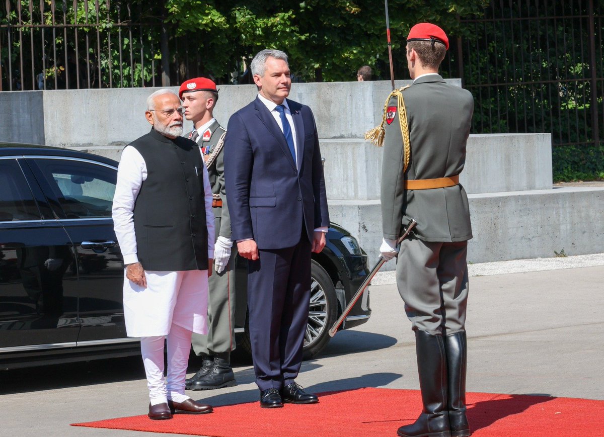 Narendra Modi (@narendramodi) on Twitter photo Had an excellent meeting with Chancellor <a href="/karlnehammer/">Karl Nehammer</a>. This visit to Austria is very special because it is after several decades that an Indian Prime Minister is visiting this wonderful country. It is also the time when we are marking 75 years of the India-Austria friendship. Had an excellent meeting with Chancellor <a href="/karlnehammer/">Karl Nehammer</a>. This visit to Austria is very special because it is after several decades that an Indian Prime Minister is visiting this wonderful country. It is also the time when we are marking 75 years of the India-Austria friendship.