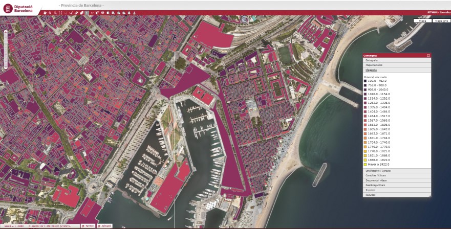 #Sitmun permet consultar potencial solar edificis. Projecte elaborat per IGN, permet conèixer capacitat fotovoltaica i optimitzar ubicació plaques solars. Fonts oficials: Edificis #catastro, model digital superfícies <a href="/IGNSpain/">Instituto Geográfico Nacional-O.A.CNIG</a> i dades radiació solar <a href="/EU_ScienceHub/">EU_ScienceHub</a> <a href="/diba/">Diputació de Barcelona</a> #CNIG