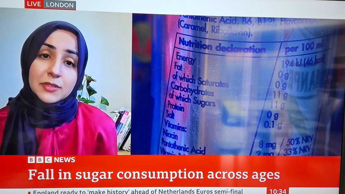 Our Dr <a href="/KawtherH/">Dr Kawther H MSc RNutr PhD</a> spoke to <a href="/BBCNews/">BBC News (UK)</a> earlier about how the new government has a real opportunity to learn from the impact of the Soft Drinks Industry Levy. Interview <a href="/BBCiPlayer/">BBC iPlayer</a>