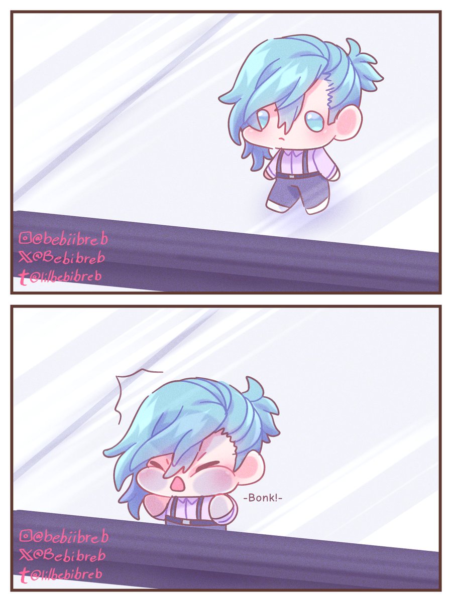 Bebibreb's tweet photo. [smol comics]
💜Smol Ai and a Glass door💜

#うたのプリンスさまっ #うたプリ #utanoprincesama #utapri #ibispaintxart https://t.co/vrATCmZLtV