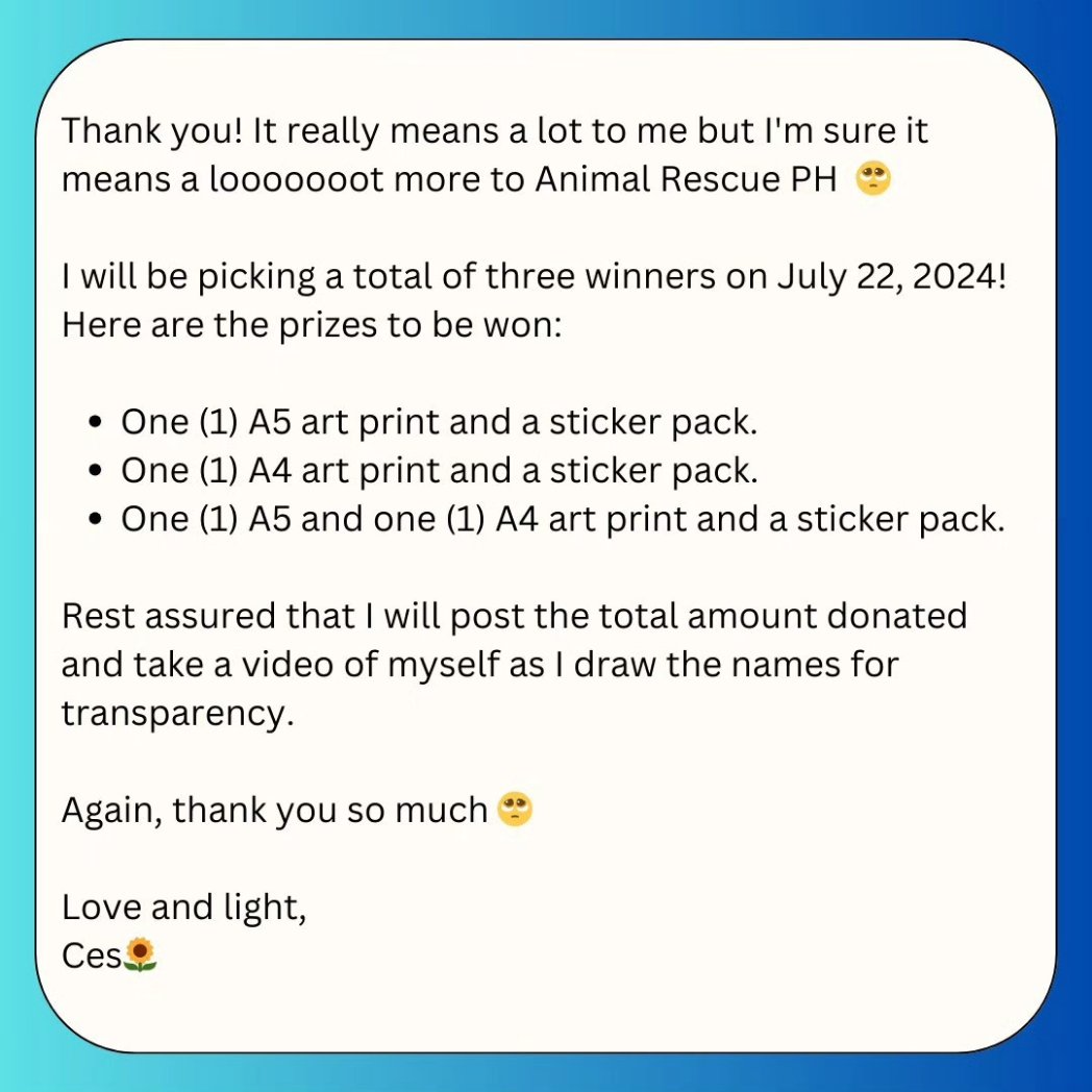 cesmakesart's tweet photo. Please do also RT to spread the word! Let's help all those doggos and cattos 🐶🐱

To donate: https://t.co/gPhIau3JYw

#ArtPH #digitalart #illustration #AnimalRescuePH #CallForDonations https://t.co/bQqXusPsv6