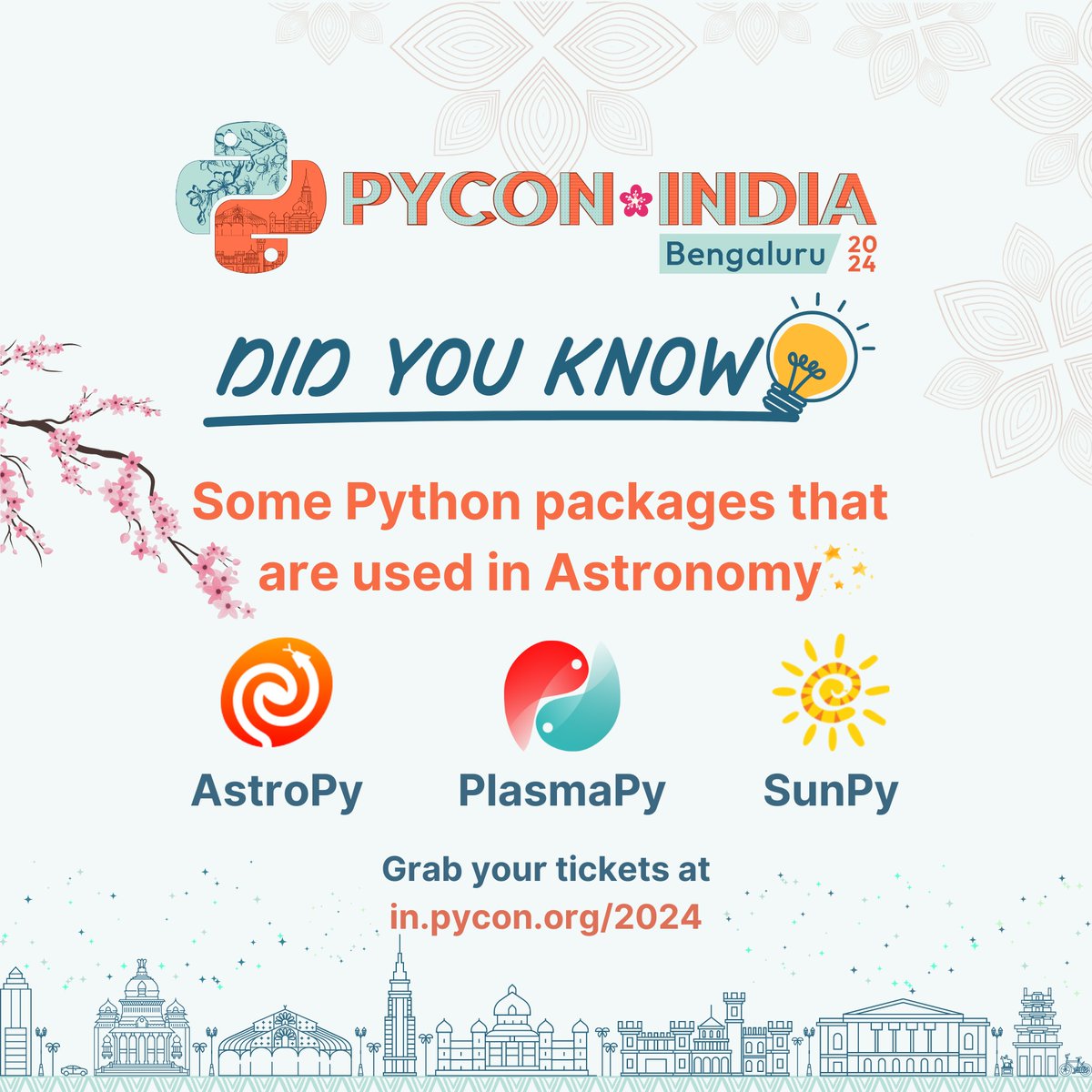 pyconindia's tweet image. 🔭 Explore the stars with 🐍#Python!
Projects like @astropy, @sunpy, and @plasmapy are driving scientific research in astronomy! 🌠✨
#PyConIndia2024 #ScientificPython #conference #Bengaluru