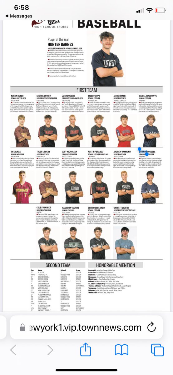All County selections from the 2024 season! Congrats to all the players on a great year in a very strong Frederick county this year! 7 Lancers selected, 3 1st team, 1 2nd, and 3 honorable mention!