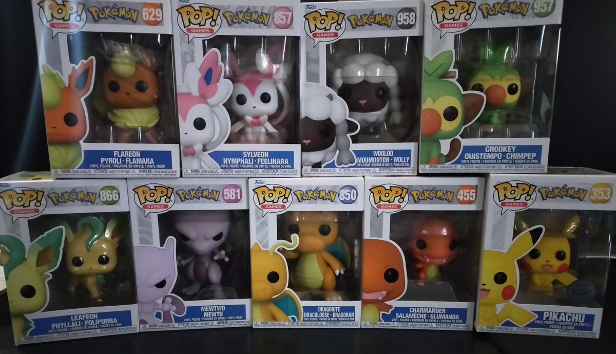 One of the local stores was having a sale on #Funko, so snapped up some #Pokemon for the collection.

Flareon, Sylveon, Leafeon, Wooloo, Grookey, Dragonite, Charmander, Mew Two and Pikachu.

#FunkoPops #FunkoPopVinyl #FunkoPop  #FunkoCollector <a href="/OriginalFunko/">Funko</a>