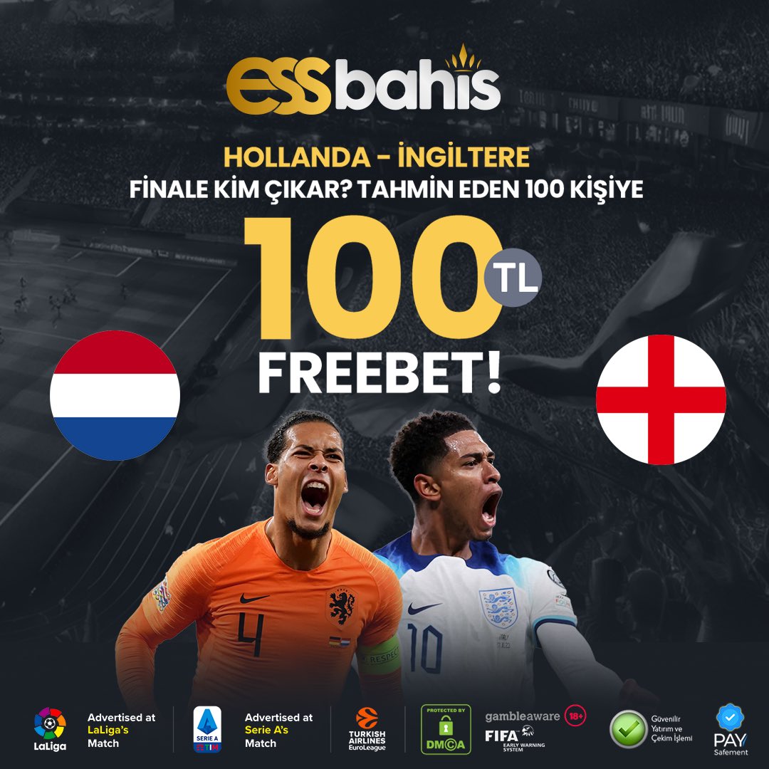 essbahisonline's tweet photo. 🇳🇱 #Hollanda 🆚 #İngiltere 🇬🇧
🏆 FİNALE KİM ÇIKAR?
✅ Doğru Tahmin Eden 100 Kişiye👇
🎁 💵 100 TL #FREEBET HEDİYE!
🔸 #EssBahis Etiketiyle Kullanıcı Adını ve Tahminini Paylaş!
✅ Giriş 🔗 https://t.co/zSCNHroA33
#Euro2024 https://t.co/6VREEPru9N