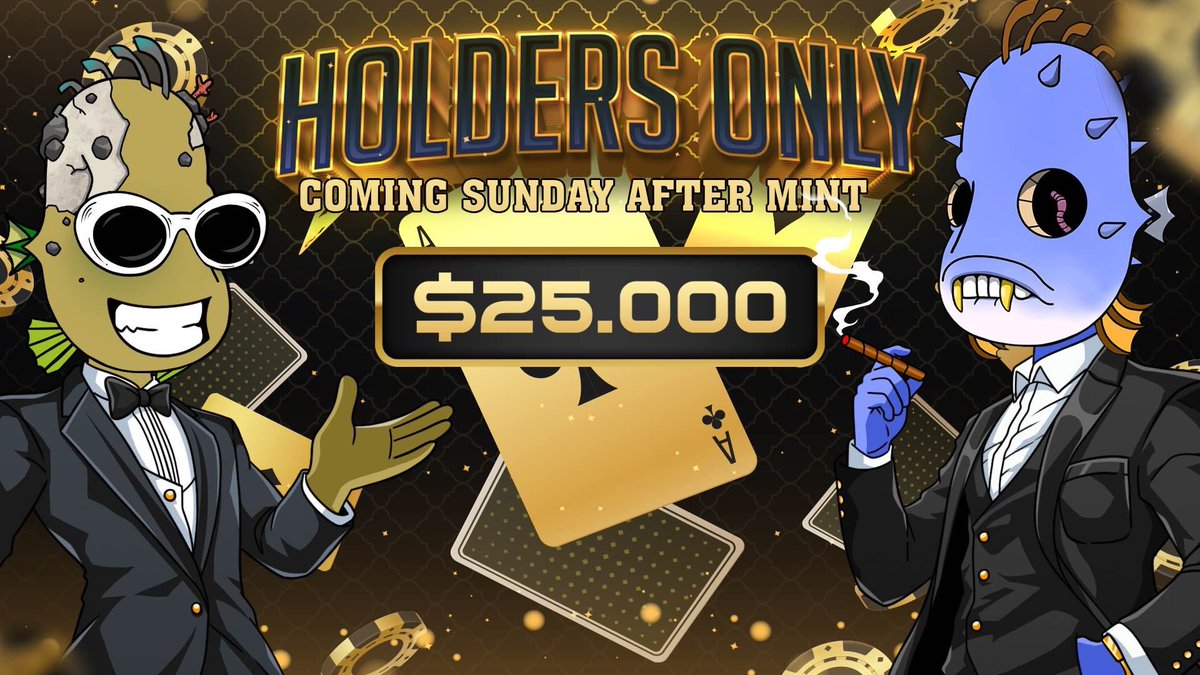 🚨DEVILFISH POST-MINT $25,000 TOURNAMENT🚨

📅Sunday 4th August
Time: TBA
❗️HOLDERS ONLY❗️

Prize Per Participant
1st   $3,750
2nd  $2,343.75
3rd   $1,875
4th   $1,406.25
5th   $937.50
6th - 10th (each)$375
11th - 50th (each)$93.75
51st - 100th (each)$56.25
101st - 350th