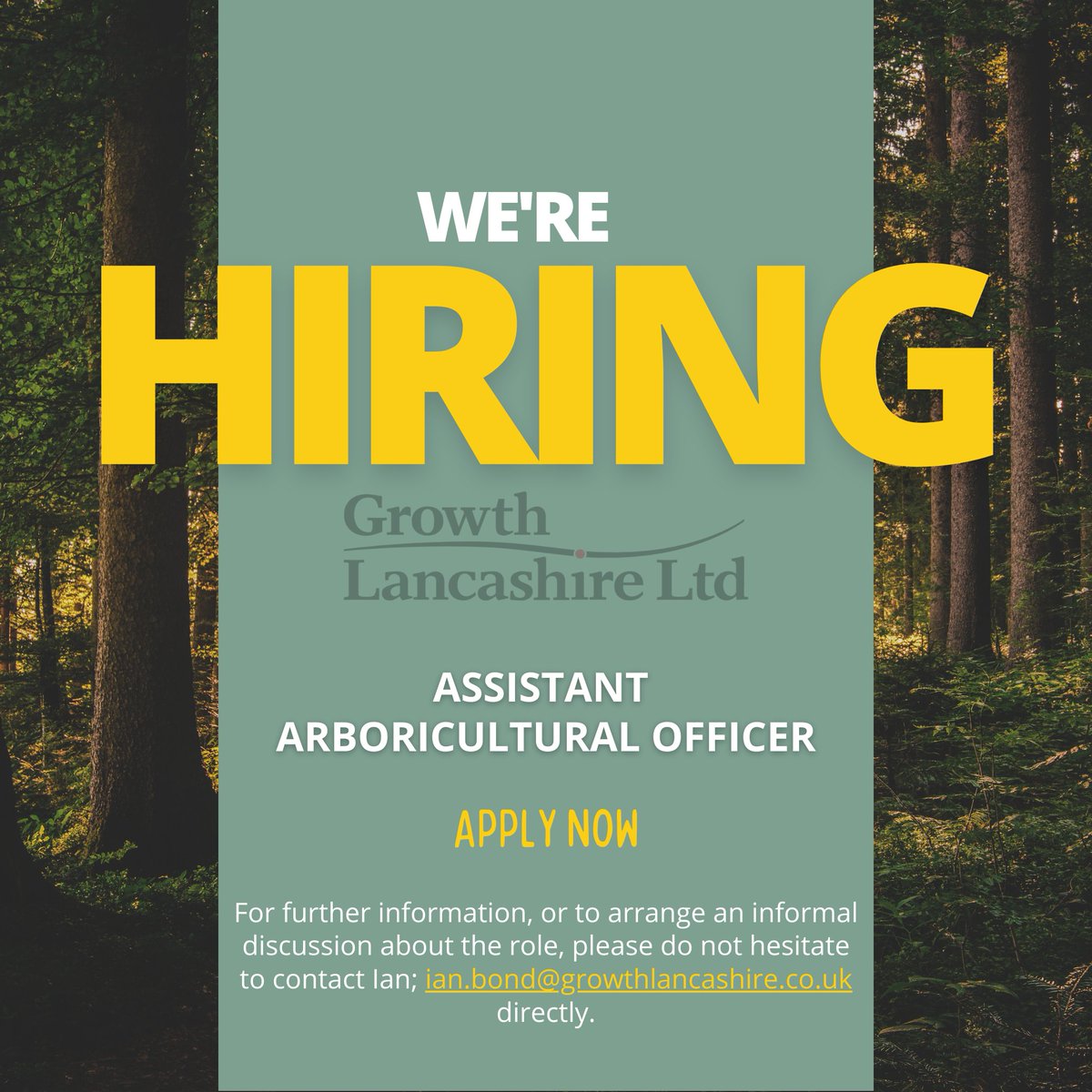 Join Growth Lancashire! 

We're looking for an Assistant Arboricultural Officer to support our Arboricultural Officer. 🌳

Apply online 🔗lnkd.in/e28_iTrQ

📧 ian.bond@growthlancashire.co.uk

Application closing date: 15th July 2024

#TreeService #TreeCare #Arboriculture
