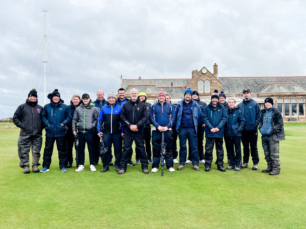 BIGGALtd's tweet photo. One week until @TheOpen volunteer support team arrive at @RoyalTroonGC 

In April we attended a course walk with the members of @BiggaWest kindly hosted by Gary Ross. The stands had just started to go up around the 18th, some of these views are going to look very different next week, we can't wait!

Read more about The Royal Troon greenkeeping team in Greenkeeper International this month.