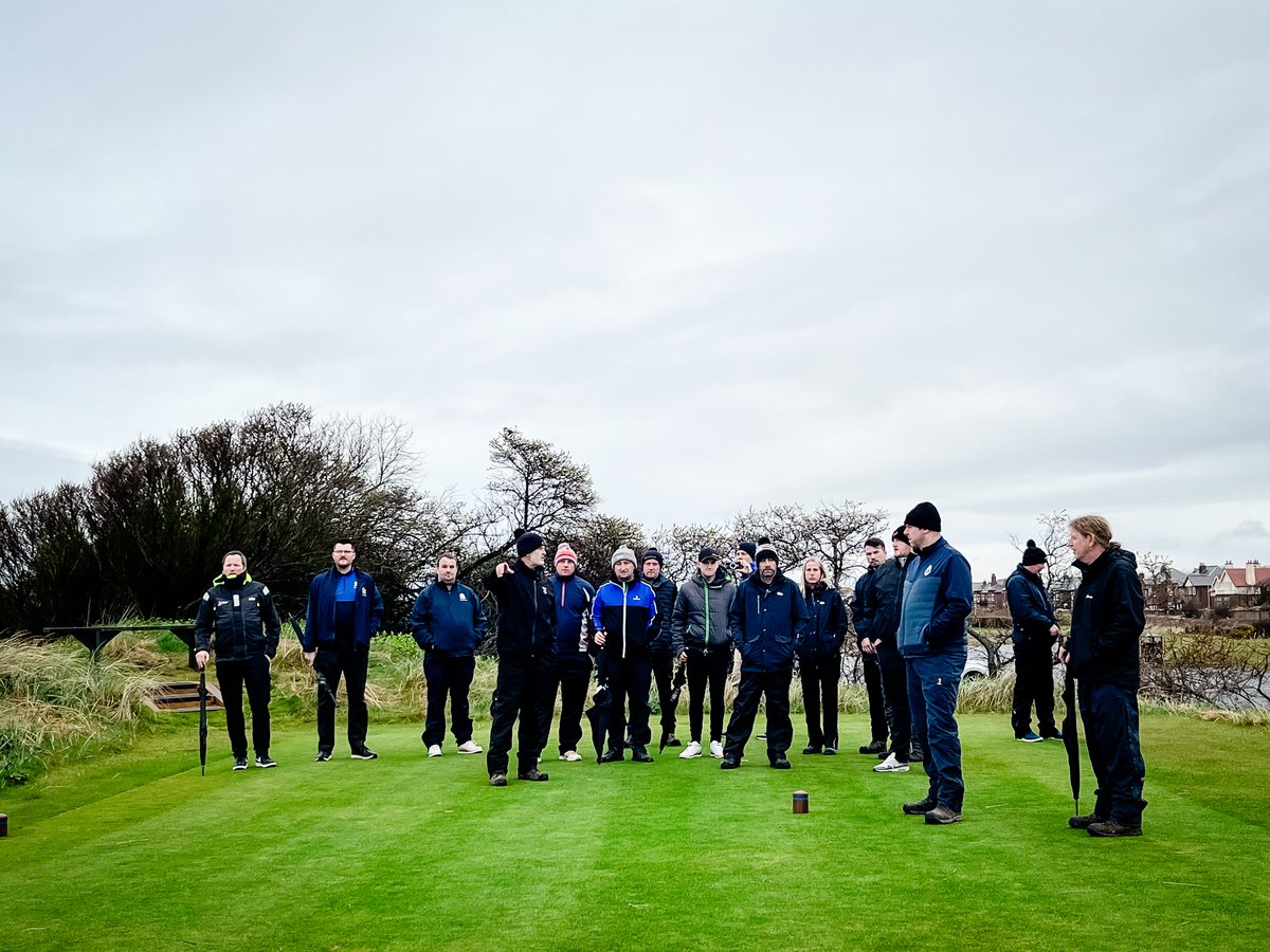 BIGGALtd's tweet photo. One week until @TheOpen volunteer support team arrive at @RoyalTroonGC 

In April we attended a course walk with the members of @BiggaWest kindly hosted by Gary Ross. The stands had just started to go up around the 18th, some of these views are going to look very different next week, we can't wait!

Read more about The Royal Troon greenkeeping team in Greenkeeper International this month.