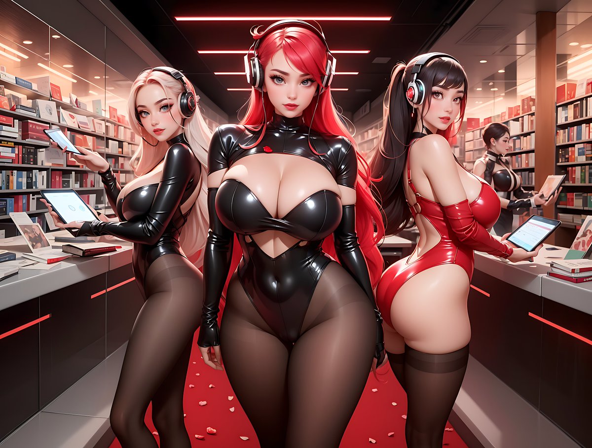 pinkkinlin's tweet photo. Hey darling, want to join us bibliophile sirens as we immerse ourselves in the wonders of a futuristic library? Let’s explore where knowledge meets sleek innovation together! 📚✨🤖 #FuturisticLibrary #KnowledgeIsPower #Nerd https://t.co/CsfWN0ZL5G