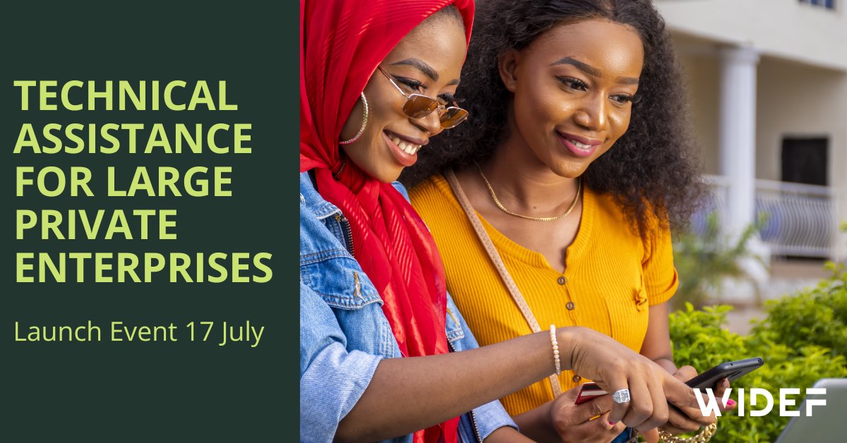 Are you a large private sector enterprise  working to drive digital inclusion?
Join the @WiDEFglobal launch event on 17 July for everything you need to know about this round of technical assistance 🎉 Bookmark here 👉 bit.ly/3x1DEI5