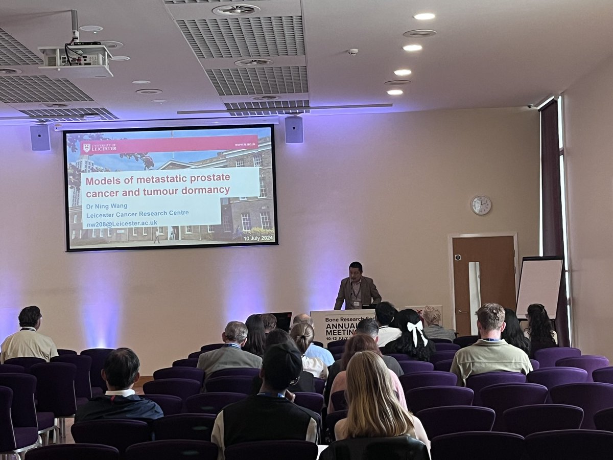 The Cancer and Bone session has started with Models of metastatic Prostate cancer and dormancy by Dr Ning Wang #BRS2024