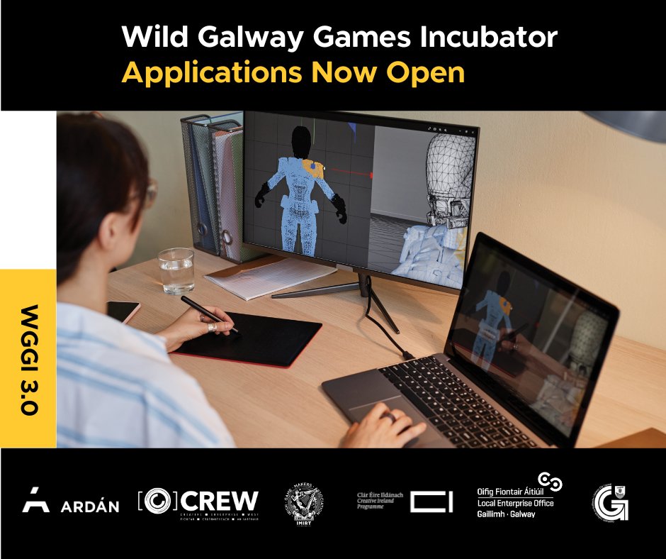 Applications are open for the Wild Galway Games Incubator 2024 - WGGI 3.0 - a follow-on programme that aims to support regional game devs incl. new entrants &amp; emerging professionals in their careers.

💚 ✨ 🎮 

Deadline: 12 noon, Fri Jul 26.

More info: ardan.ie/games-2/applic…
