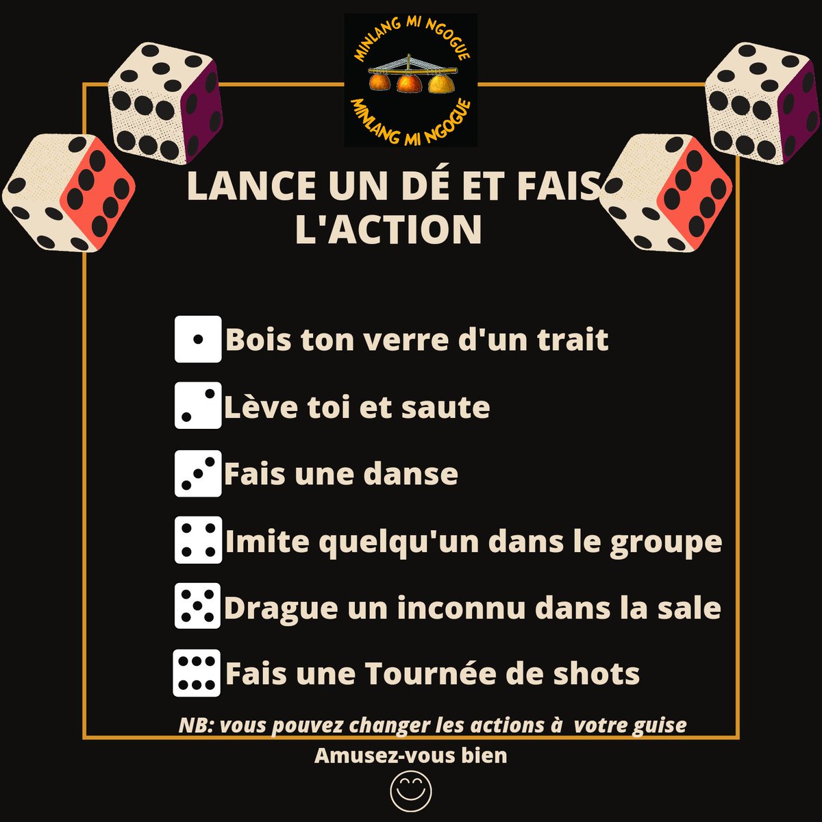 Ce vendredi vous allez briser la glace avec d'autres célibataires ou faire des actions ?💃

Dans tous les cas vous aurez un moment fun, et pourquoi pas de nouvelles rencontres ? 

Rendez-vous ce vendredi 12 juillet dès 18h00

📞691806336