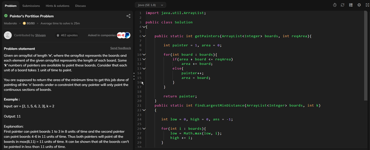 parassetia889's tweet image. #day44

-&amp;gt; Solved Painter&apos;s partition 
-&amp;gt; Split Array Largest Sum  

mazza aane lga hai yaar ab to😅📷

#100daysofcoding #DevProblems #KeepPushing #ProblemSolving #dsa #codehelp #CodingJourney #ProgrammingLife #CodingLife

@striver_79
