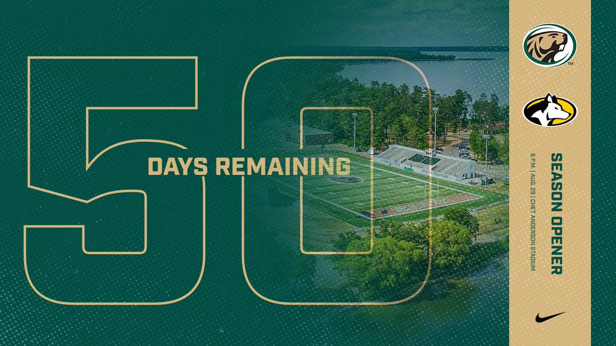 Bemidji State Football (@bsubeaversfb) on Twitter photo WE'RE EXACTLY 50 DAYS AWAY FROM THE SEASON OPENER VS <a href="/MTUFB/">Michigan Tech Football</a>!
We can't wait to see you all at the Chet on Aug. 29! WE'RE EXACTLY 50 DAYS AWAY FROM THE SEASON OPENER VS <a href="/MTUFB/">Michigan Tech Football</a>!
We can't wait to see you all at the Chet on Aug. 29!