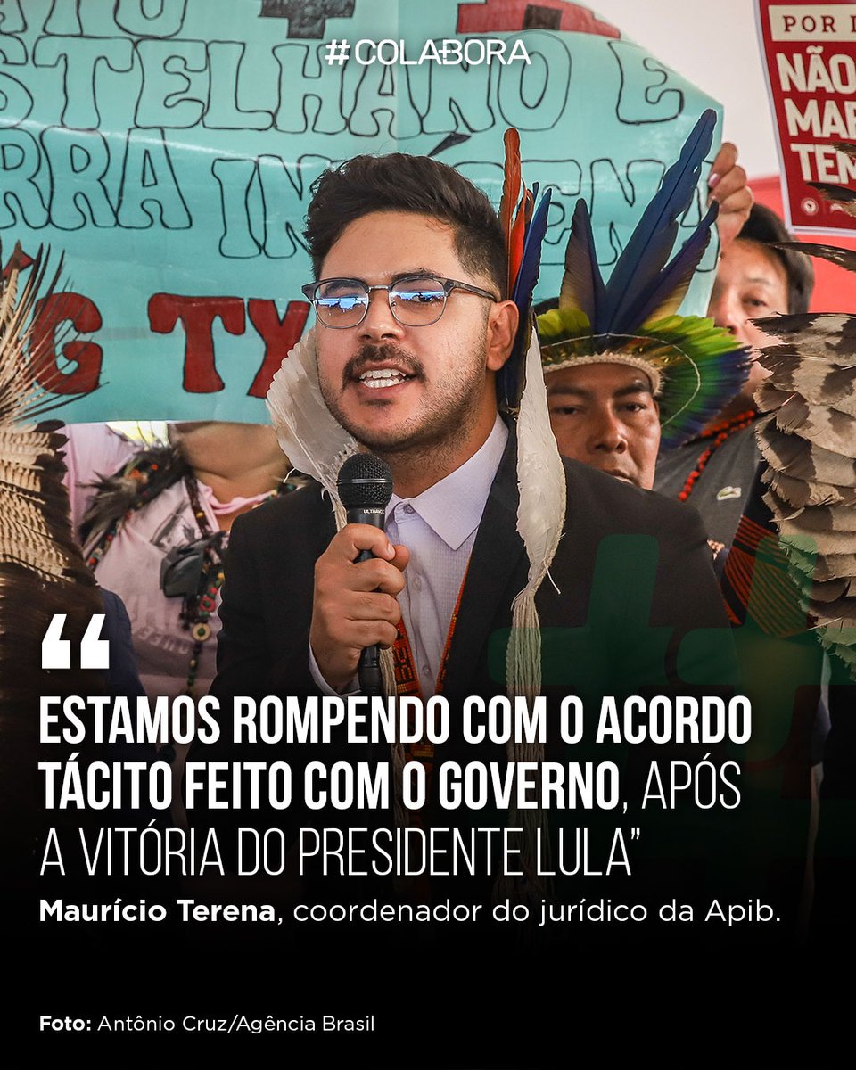 colaboraprojeto's tweet photo. A @ApibOficial iniciou nesta quarta (10) uma série de protestos contra a apatia do governo em enfrentar retrocessos ambientais. 
O movimento busca fazer oposição a PEC 48, ou a “#PECdaMorte”,uma tentativa de mudar a Constituição para desenterrar a tese do #marcotemporal. 

👉Leia no site do #Colabora:
https://t.co/u18xL1SRIM