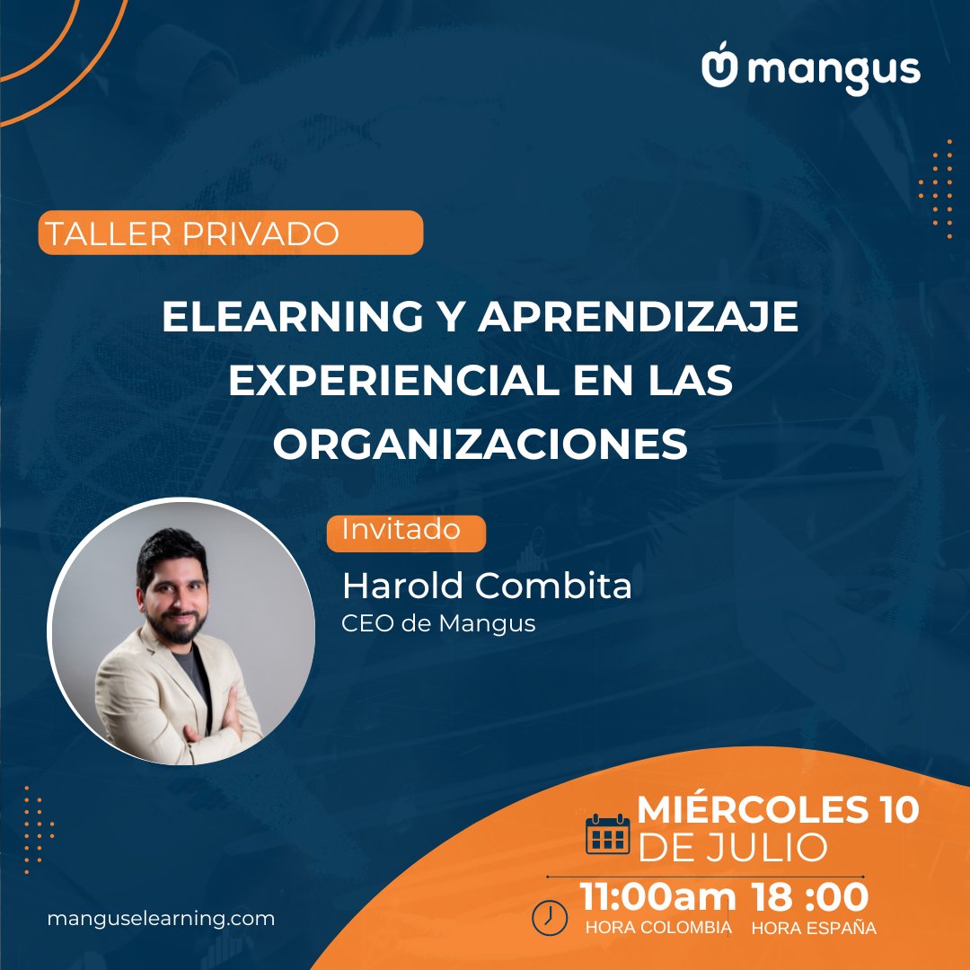 ¡CONÉCTATE! ¡YA EMPEZAMOS!

A Nuestro taller "E-learning y Aprendizaje Experiencial en las Organizaciones" te brinda las herramientas y conocimientos necesarios para revolucionar la formación en tu empresa.

LINK DE CONEXIÓN: bit.ly/3Lf5xjo