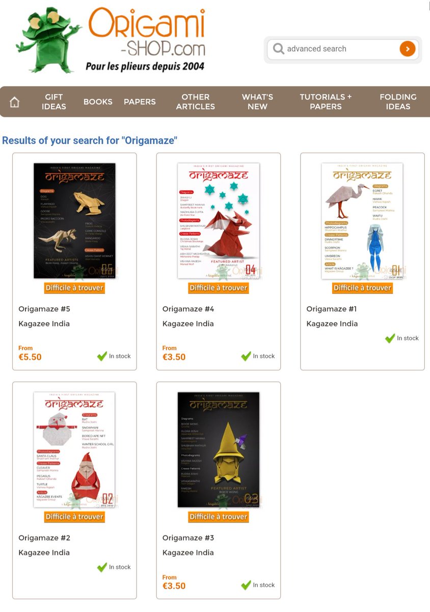 "ORIGAMAZE 05" magazine is available at Origami-shop. Grab your copies now❕
origami-shop.com/recherche-resu…